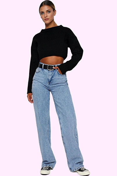 PayBuy Γυναικεία Μόδα Ψηλόμεση Φαρδύ Παντελόνι Τζιν Βαμβακερό Καθημερινό Συνδ...