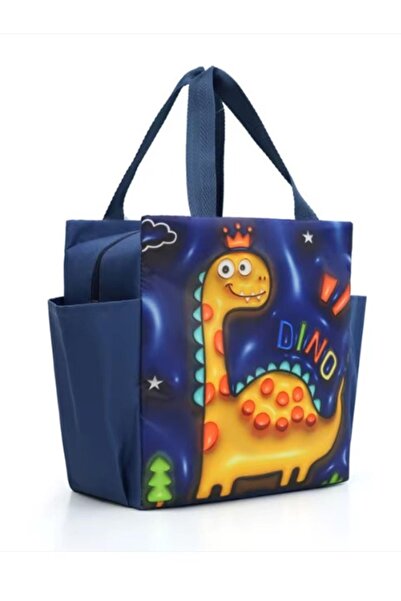 Shisa For Kids Mavi Dino Temalı Termal Beslenme Çantası 25x25x14 cm