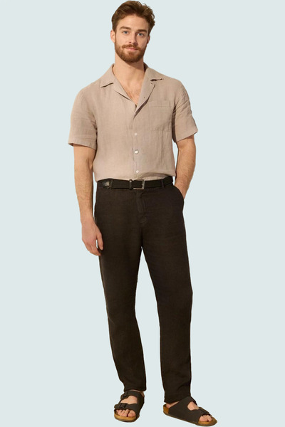 PayBuy Men's Fashion Linen Straight Silhouette Pipe Leg Long Trousers Daily Use Summer