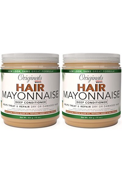 Africa's Best مايونيز الشعر الأصلي من أفريكا بيست، 443 مل (عبوة من قطعتين)