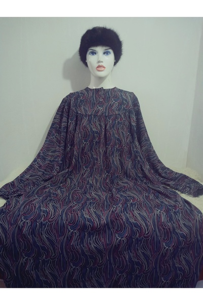 hoaryage Robadan Long Sleeve 100% Viscose Pressed Floral Mother Dress, Prayer Dress, Hijab Dress