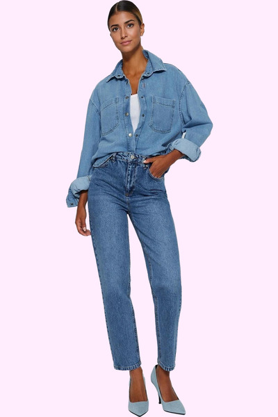 PayBuy Women's Fashion High Waist Mom Jean Cotton Denim Casual Combinations Weekend Seasonal Use