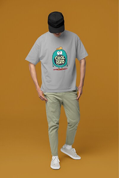 ArtYus TRIOCĂ CU MÂNĂ SCURTĂ CU Gât rotund, cu imprimeu COOL BRO, pentru bărbați