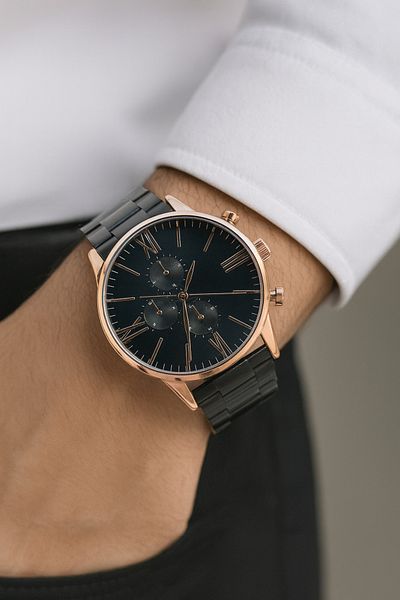LOOQ Roman Numeral Steel Cord Men's Watch