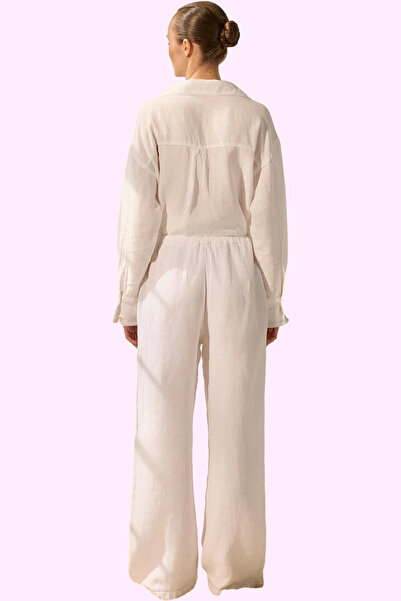 PayBuy Women's Fashion High Waist Long Length Linen Wide Leg Pants Seasonal Use Daily Use