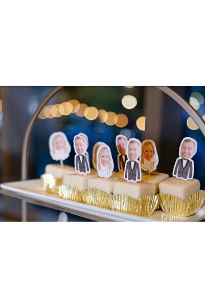 ELF REKLAM Bride To BE Kişiye Özel Fotoğraflı Parti Kürdan Pasta Süsü10 Adettir