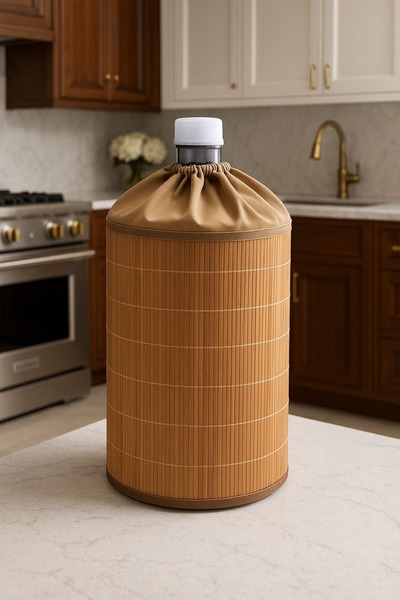 ARMAN Carcasă din bambus natural – Compatibilă cu 19 litri, acoperită cu mate...