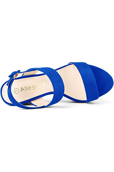 OEM Sandale elegante cu platformă și toc gros, albastre, mărimea 41