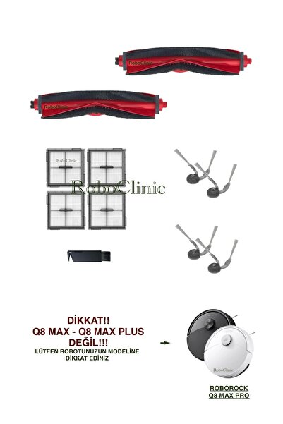 Roboclinic Roborock Q8 Max Pro (модел 2025!!) Съвместима резервна четка, HEPA...