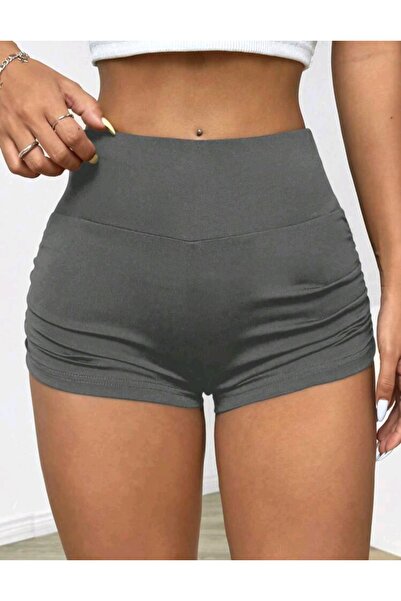 MAROVOAY Lycra Mini-Leggings with Gathered Sides