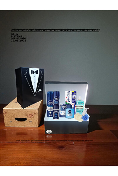 NIVEA Mukavva Damat Çeyiz Sandığı Hediyeli Damat Bohçası Çeyiz Kolisi Nişan Bohçası