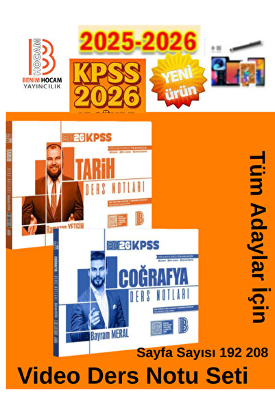Karma Kitaplar Benim Hocam Yayınları 2026 KPSS Tarih ve Coğrafya Ders Notları...