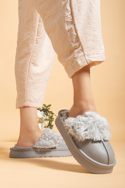 uway Жіночі м'які, легкі, безшумні, не ковзаючі з підошвою Eva з плюшевою підкладкою, зимові домашні капці