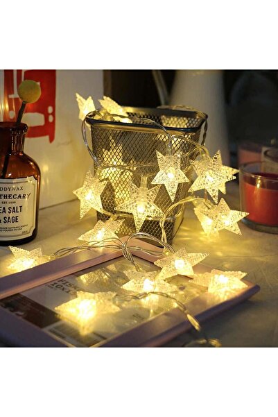 Genel Markalar Dekoratif Yıldız Led Dizeleri 20'li 3 metre Pilli Led Aydınlat...