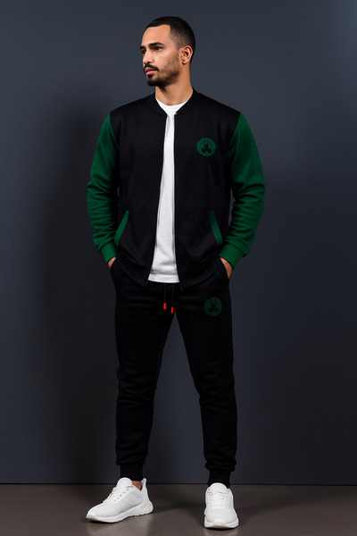 Risil-Nu Company New Season Premium 3 Thread Raster Zippered College Jacket - 3 Thread Sweatpants 2 Piece Set