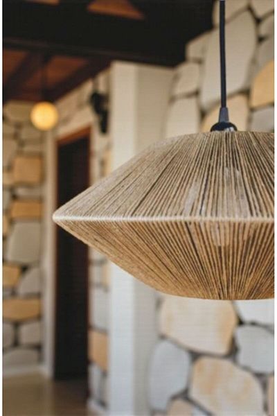DNRYSL Rustic, Bohemian Jute Rope Chandelier, Handcrafted Decorative Ceiling Lighting