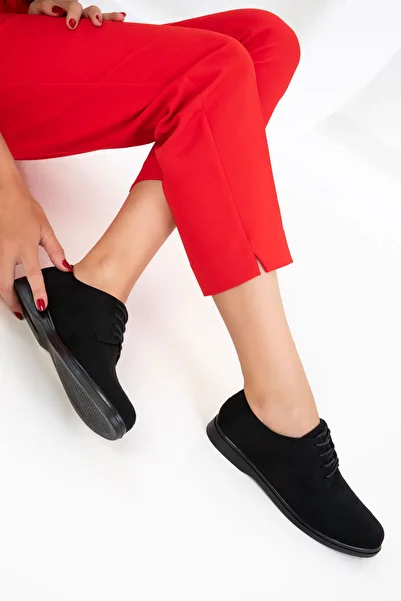 SOHO Black Suede Women's Loafer Shoes 20833