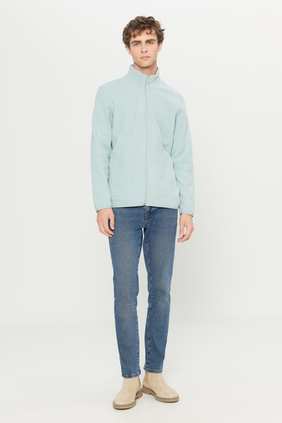 AC&Co / Altınyıldız Classics Erkek Cagla Anti-pilling Tüylenme Yapmayan Standart Fit Dik Bato Yaka Sweatshirt Polar Ceket