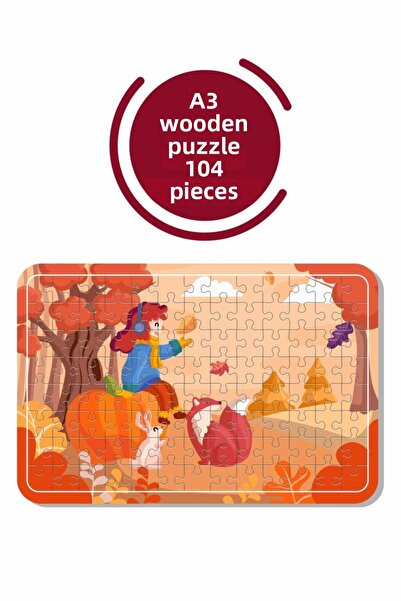 Baskı Atölyesi لغز الخريف والغابات A3، 104 قطعة، لعبة، منشار قطع