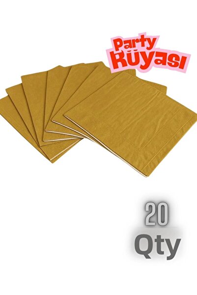 partyrüyası Șervețele de prezentare de culoare solidă aurie, 20 de bucăți, co...