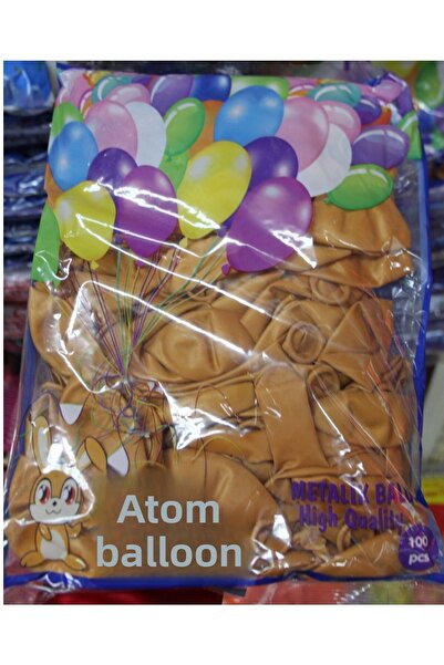 Atom بالون هيليوم ذهبي معدني خارجي 100 قطعة
