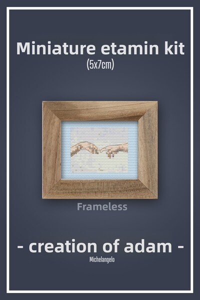 Duxud Adam' in Creation (Creation of Adam) Dmc Muline Frameless Mini Etamine ...