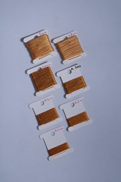 Eskişehir hobi sanat Σετ κλωστής χάντρες προσευχής 5 μέτρων 7 μεγεθών 0,2 mm 0,3 mm 0,4 mm 0,5 mm 0,6 mm 0,8 mm 1 mm χρυσό Σύνολο 35 μέτρα