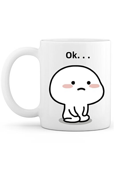 OXVİN كوب قهوة مكتوب عليه سهم بطباعة خاصة (مفرد) بورسلين