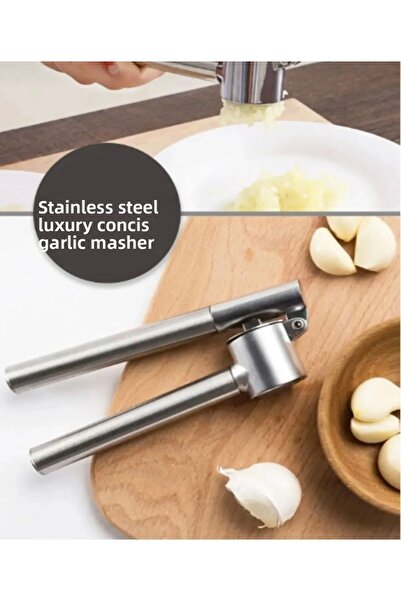 BLUE SİDE Long Model Stainless Steel Garlic Crusher