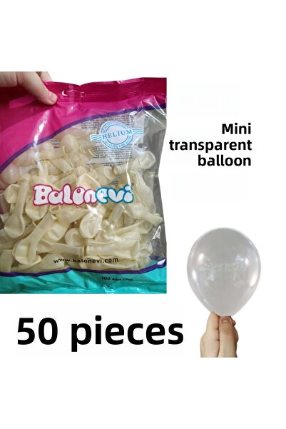 BALONCU ABLA Small Transparent Balloon Latex - 50 Pieces, Birthday, Party, Celebration, Mawlid, Balloon