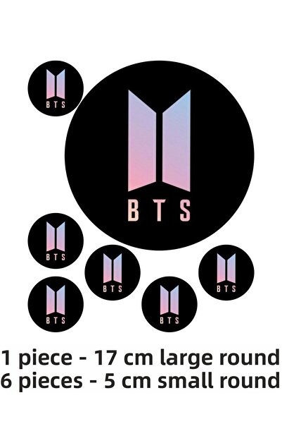 printiks BTS 7 قطع من ورق تزيين الكوكيز الصالح للأكل وطباعة لب السكر على الكب كيك