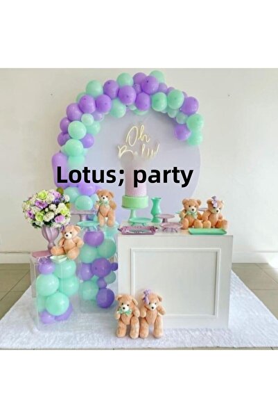 LOTUS PARTY 50 Pieces Balloon Chain Set - ( Purple Balloon - Mint Green Ballo...