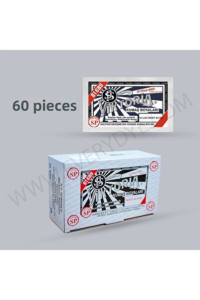 Viktoria طلاء قماش بودرة باللون الأزرق الداكن - 10 جرام × 60 قطعة