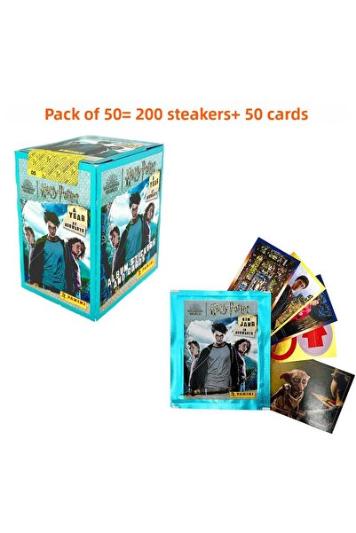 Panini مجموعة ملصقات هاري بوتر هوجورتس لمدة عام - 50 عبوة (200 ملصق + 50 بطاقة)