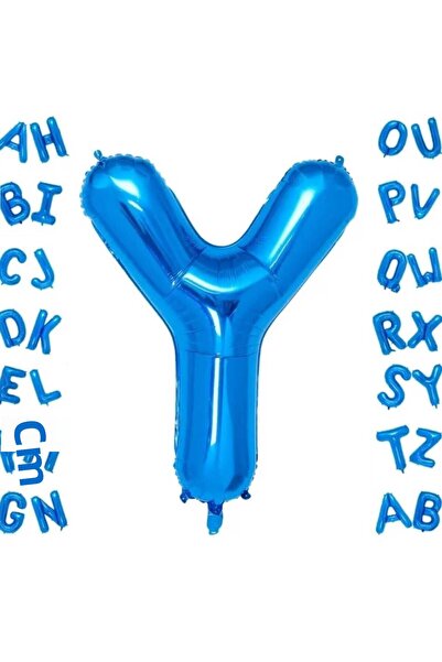DÜVENCİ TİCARET Blue Letter Foil Balloon 16 Inch 36 cm