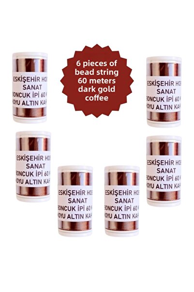 Eskişehir hobi sanat 6 τεμ. 60 μέτρα Σκούρο χρυσό Καφέ Χρώμα Χάντρες άμμου Σχ...