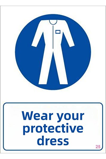 Afrodit Giyim علامة تحذير الملابس الواقية 25x35 الكود: 25