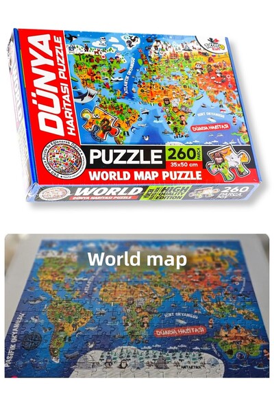 TOYFEST World Culture Map Puzzle Jigsaw - 260 Pieces