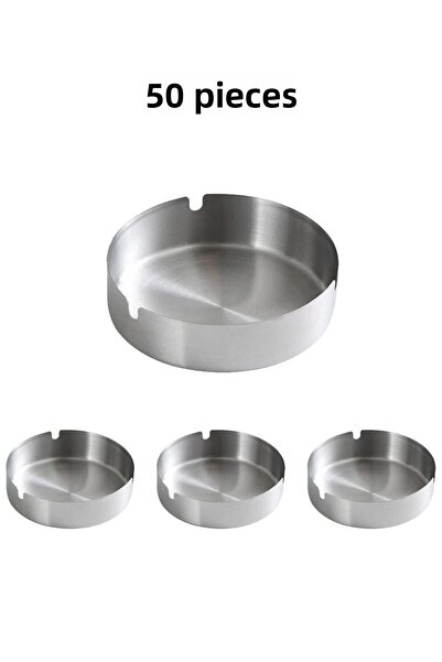 Falconetti 50 Pieces Steel 8cm Cafe Restaurant Round Ash Tray Ashtray Cin814-50