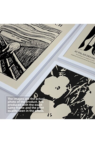 HOMEPACK Set de pictură din 5 piese cu cadru laminat alb Five-037