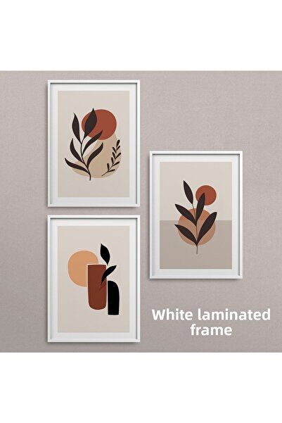 HOMEPACK Set cadru laminat alb 3 piese Pictură Hpn048