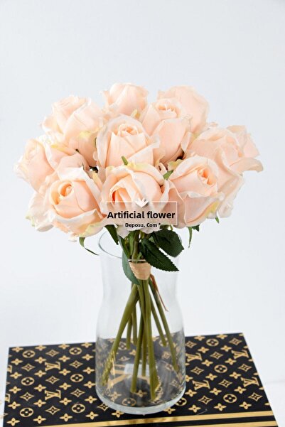 Yapay Çiçek Deposu باقة ورد صناعية فاخرة مكونة من 12 قطعة من سمك السلمون