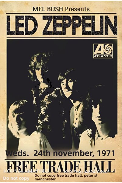Hayat Poster led zeppelin muzică rock concert banner decorarea casei pictură poster retro din lemn