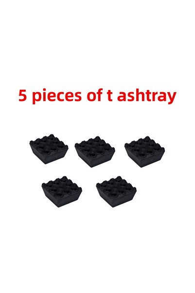 Kanonik Education 5 Pieces Ashtray Grill Ashtray Black Melamine Ash Tray