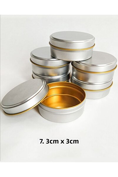 ayyagift صندوق معدني فضي اللون شمعة وصندوق هدايا 7.3x3 سم 10 قطع