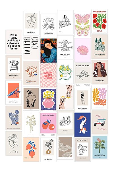 Postifull Σετ αφίσας Collage - 35 τεμάχια χωρίς πλαίσιο 10*15cm - με αυτοκόλλ...