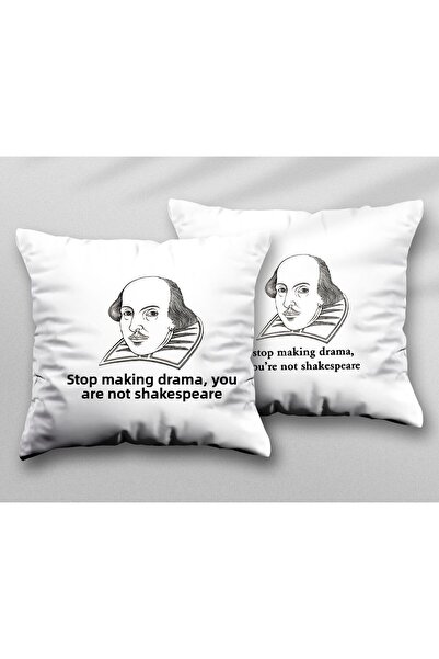 ART HEDİYE Stop Making Drama Shakespeare Two Pcs Two Side Printed Washable Pi...