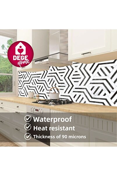 DEGE HOME Kitchen Countertop Geometric Pattern Adhesive Foil 65X200 cm