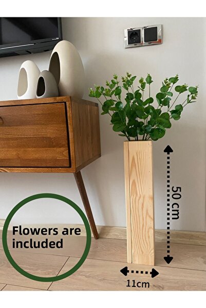 MSAĞWOODS VASĂ DECORATIVĂ DIN LEMN FLORE ARTIFICIALĂ DECOR ACASA BIROU CADOU ACASA GARDENIA BOHEMĂ