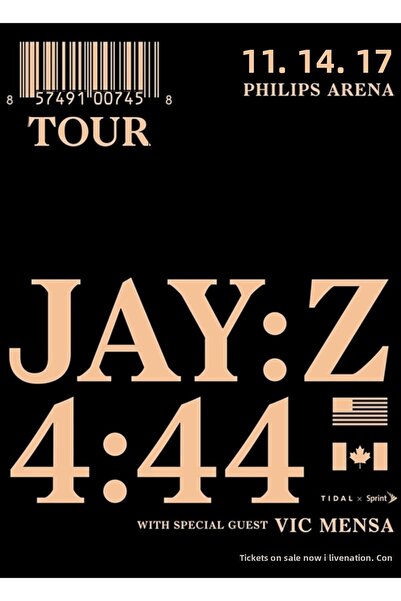 Universal Poster Jay Z 4:44 Tur, tablou decorativ din lemn